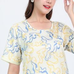 Set đồ bộ nữ kiểu quần dài tay ngắn chất lụa nhung 263p 3364