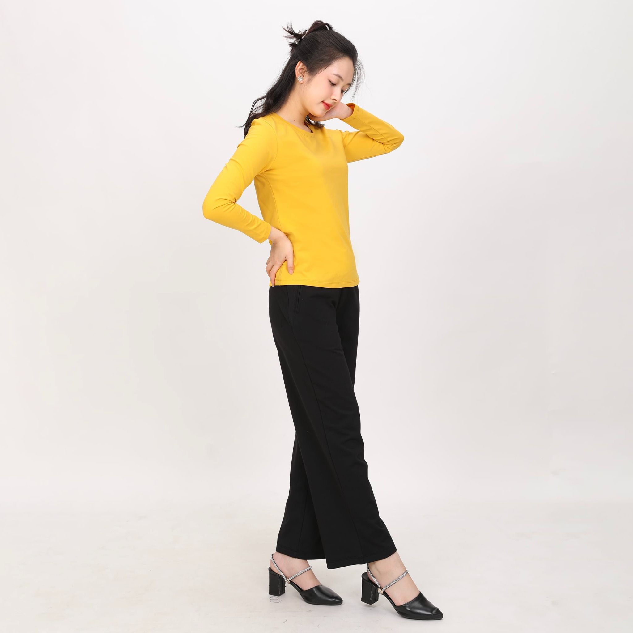 Áo thun nữ tay dài Cổ Tròn chất cotton siêu mát 020p 0263
