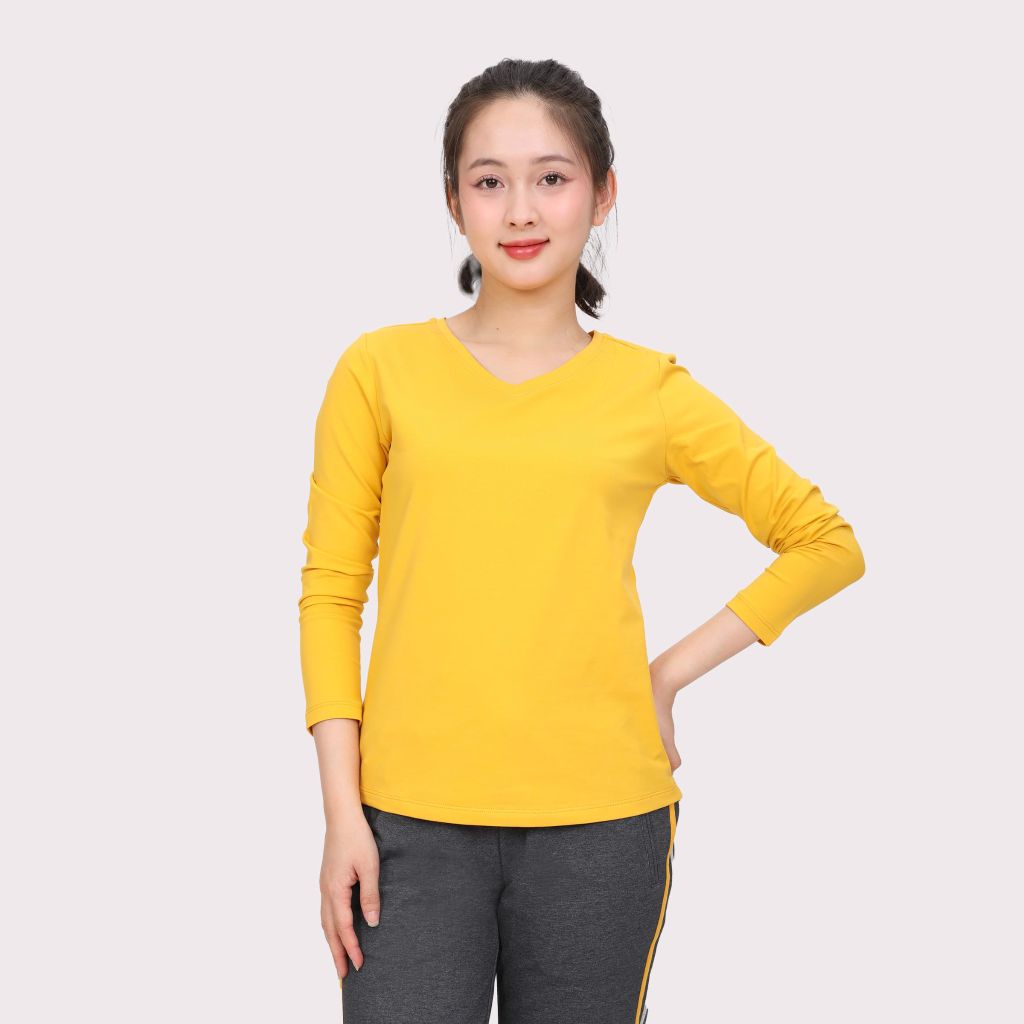 Áo Thun Tay Dài Cổ Tim Cotton 020p 0264