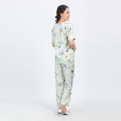 Set đồ bộ nữ kiểu quần dài tay ngắn chất lụa nhung 263p 3363