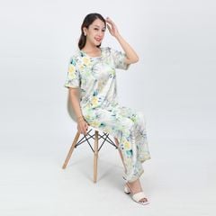 Set đồ bộ nữ kiểu quần dài tay ngắn chất lụa nhung 263p 3363