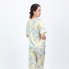 Set đồ bộ nữ kiểu quần dài tay ngắn chất lụa nhung 263p 3364