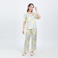 Set đồ bộ nữ kiểu quần dài tay ngắn chất lụa nhung 263p 3364