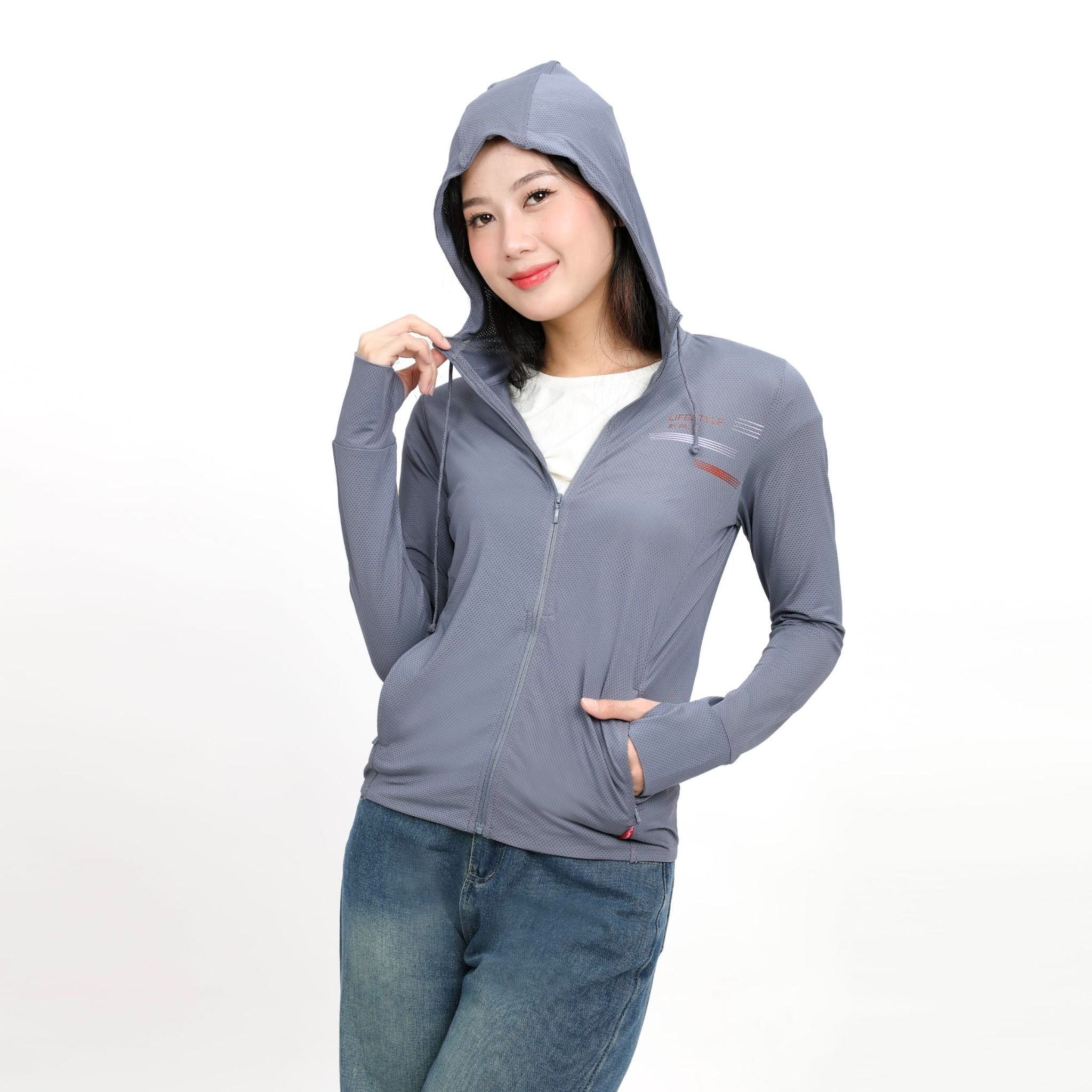 ..Áo khoác nữ chống nắng, chống UV chất poly thái 311p 1291