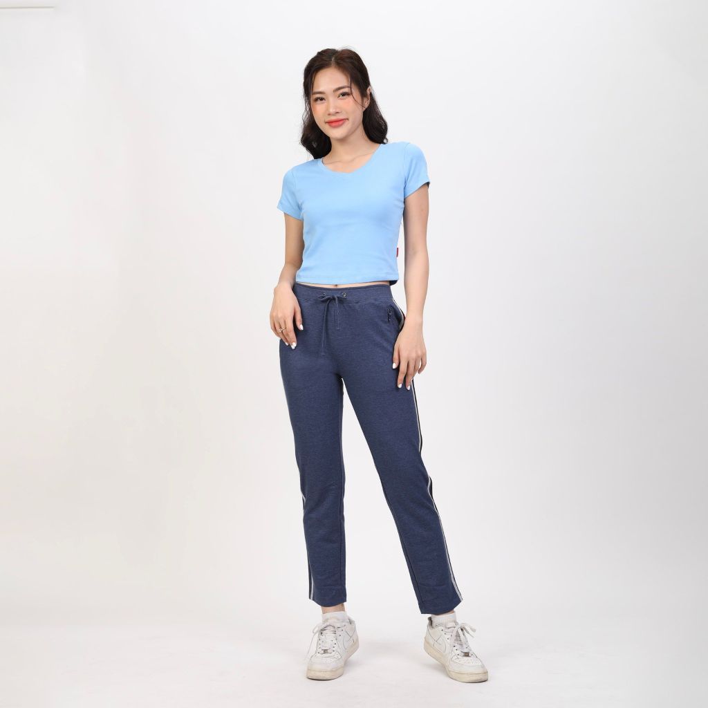 Quần thể thao nữ ống dài thun chất vảy cá cotton cvc mát 408p 8064