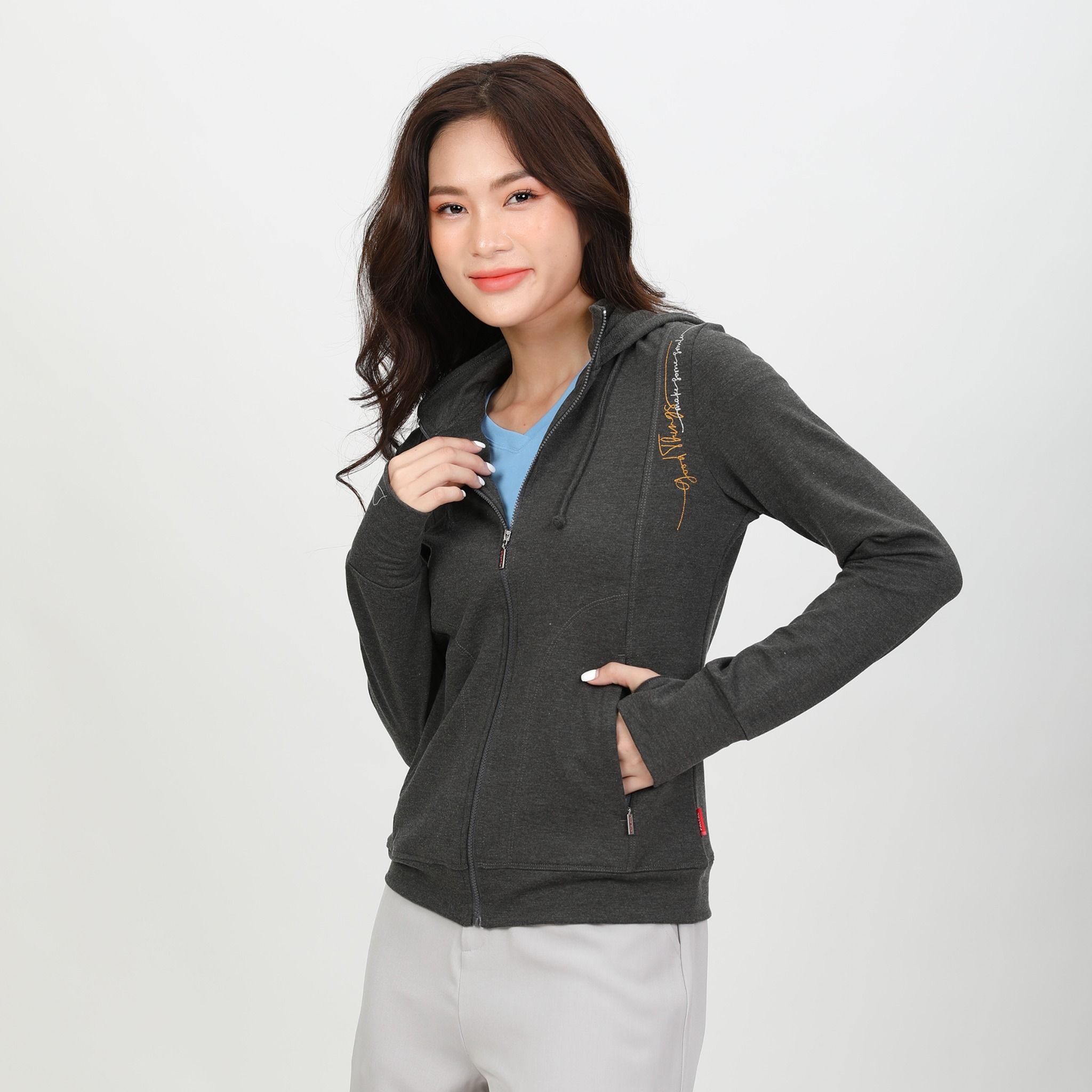 Áo khoác nữ chống nắng, chống UV chất vảy cá cotton cvc mát 401p 1286