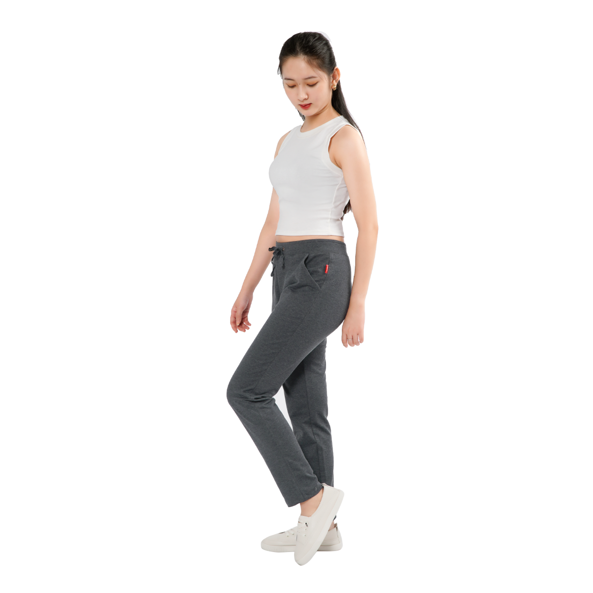 Quần thể thao nữ ống dài thun chất vảy cá cotton cvc mát 408p 8007