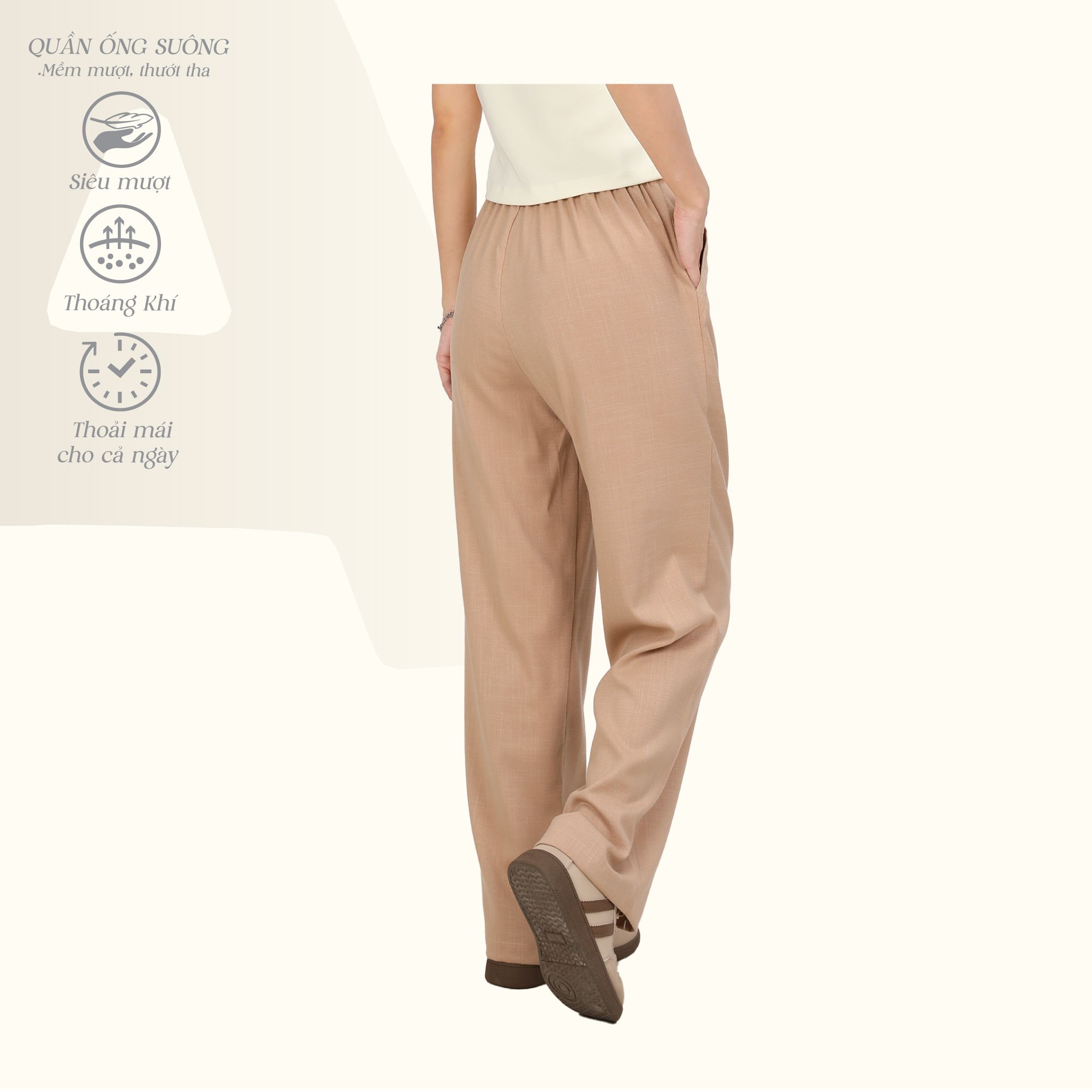 Quần Dài Lẻ Ống Đứng silk Lenin 488p 8078