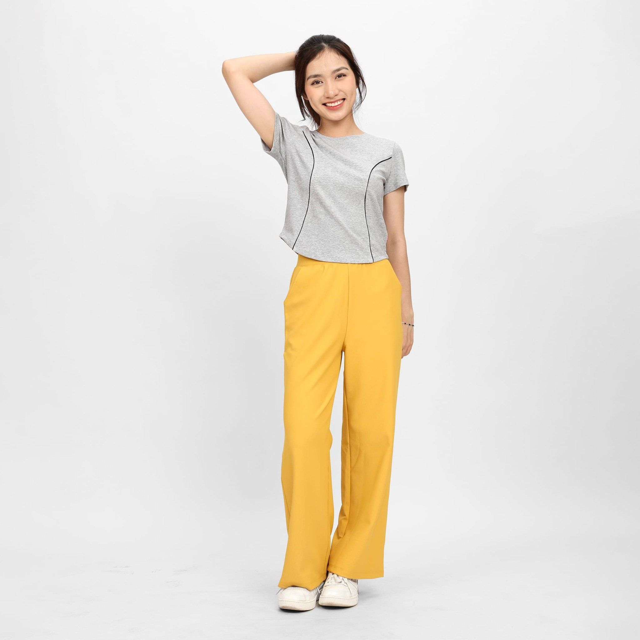Áo thun nữ Croptop tay ngắn Cổ Tròn LIME chất rib chất cotton siêu mát 220p 0267