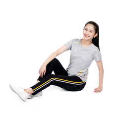 Set đồ bộ nữ kiểu quần dài tay ngắn chất cotton melan mát 053p 3308