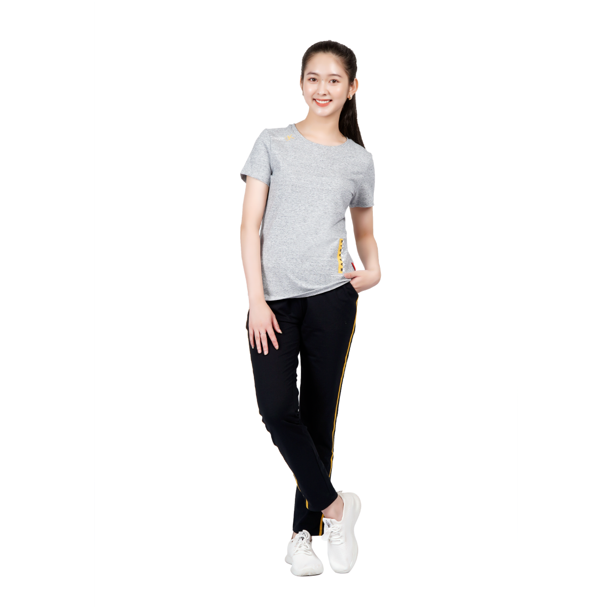 Set đồ bộ nữ kiểu quần dài tay ngắn chất cotton melan mát 053p 3308