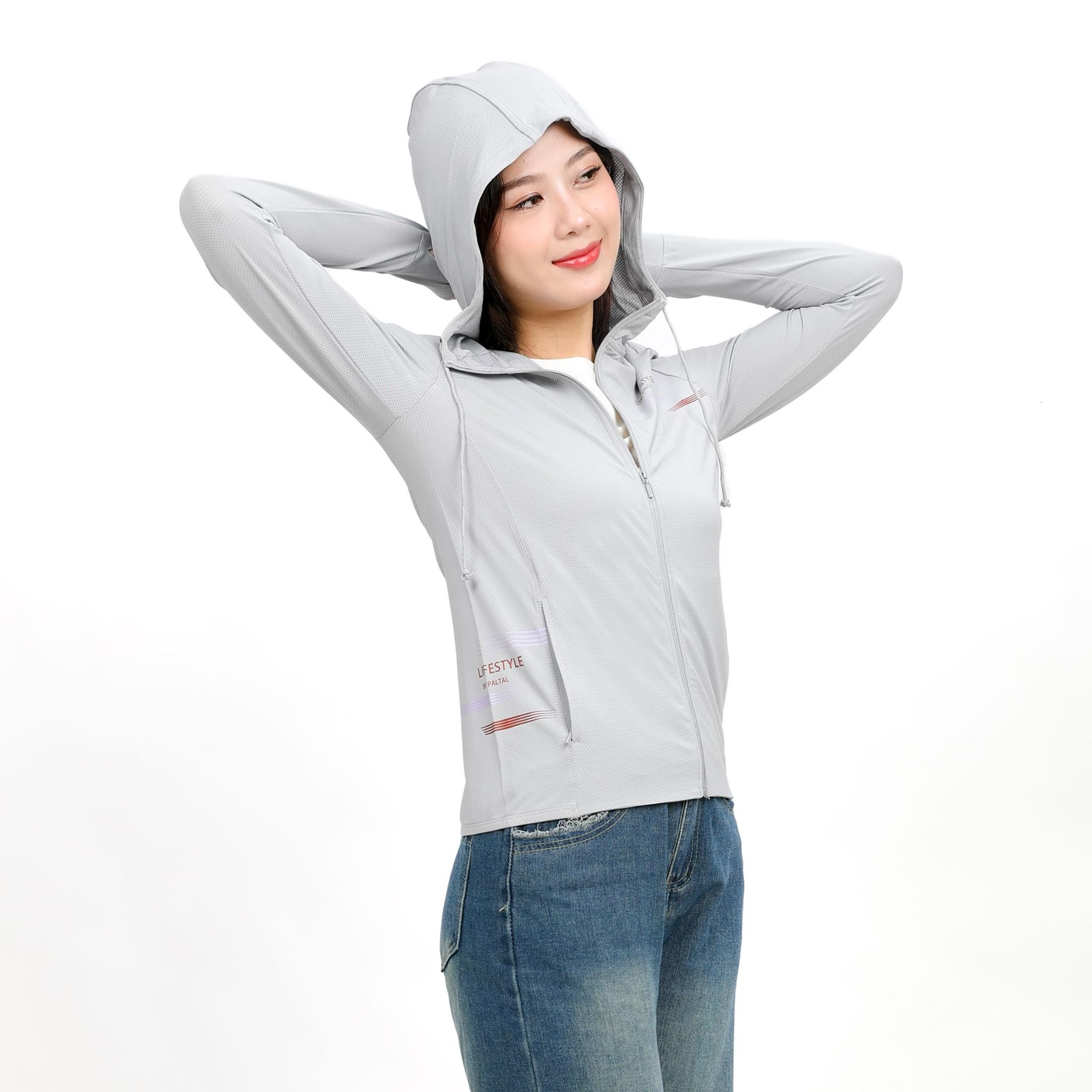 ..Áo khoác nữ chống nắng, chống UV chất poly thái 311p 1291