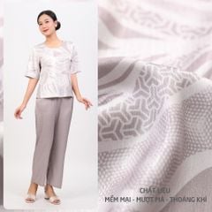 Set đồ bộ nữ kiểu quần dài tay ngắn chất lụa nhung 263p 6066