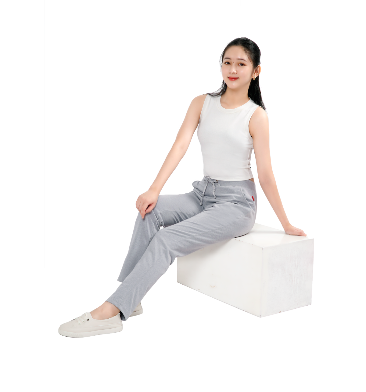 Quần thể thao nữ ống dài thun chất vảy cá cotton cvc mát 408p 8007