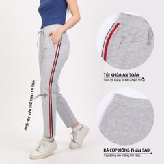 Quần thể thao nữ ống dài thun chất vảy cá cotton cvc mát 408p 8070