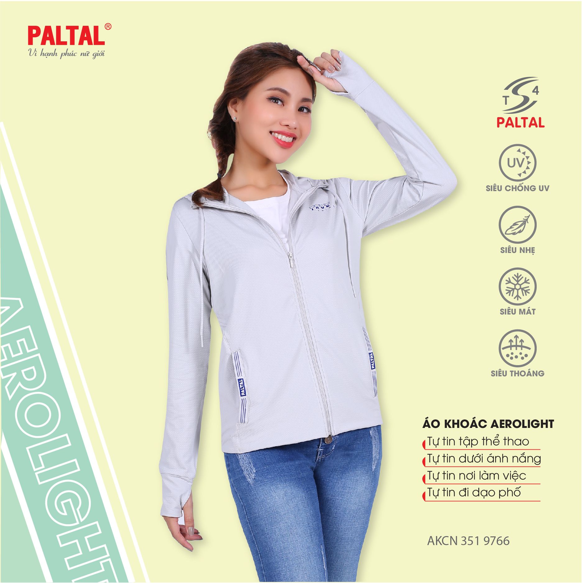 Áo khoác nữ chống nắng, chống UV T4 chất aerolight siêu nhẹ 351p 9766
