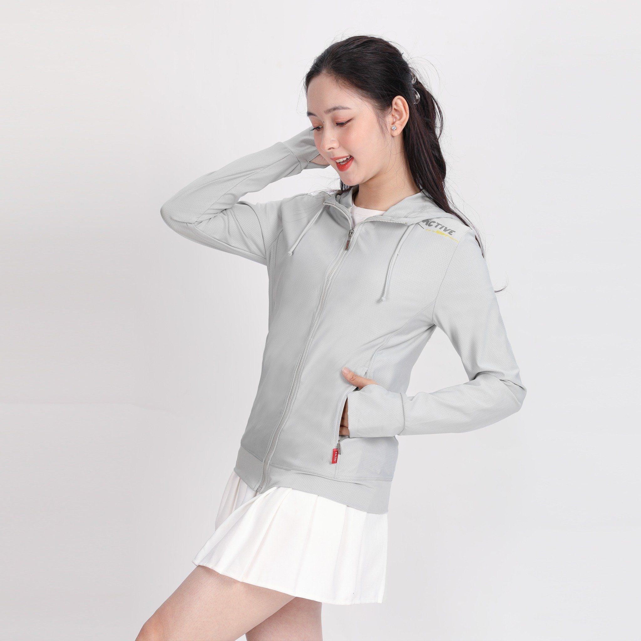 Áo khoác nữ chống nắng, chống UV chất poly mè 311p 1228