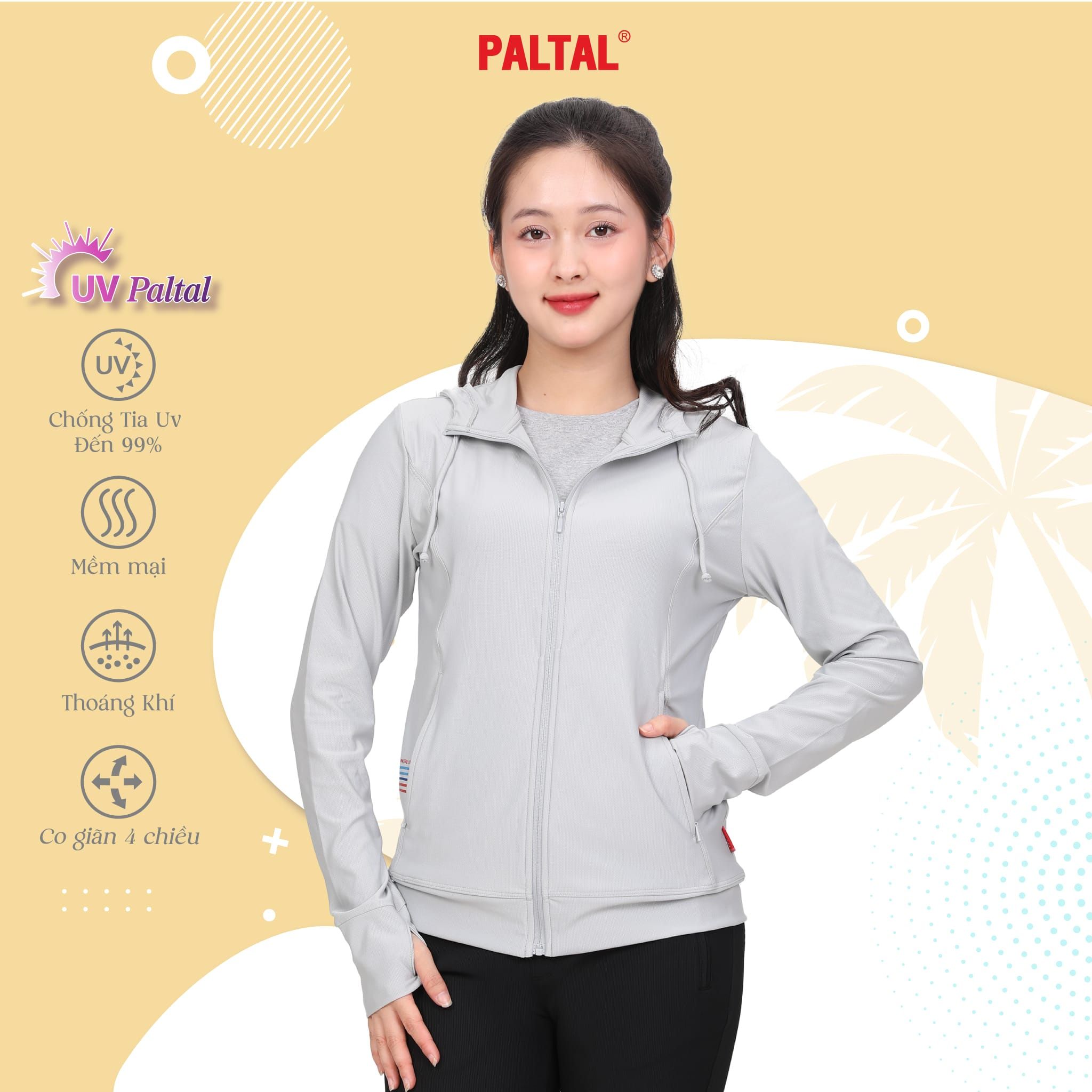 Áo khoác nữ chống nắng, chống UV có nón chất poly cát 311p 1298