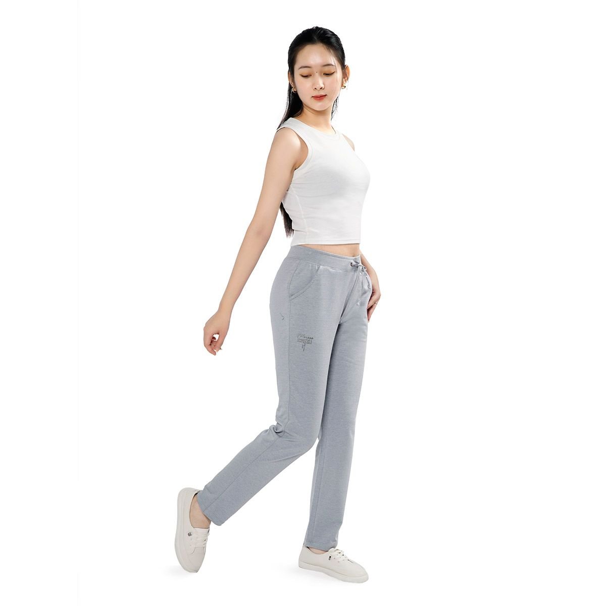 Quần thể thao nữ ống dài thun chất vảy cá cotton cvc mát 408p 8007
