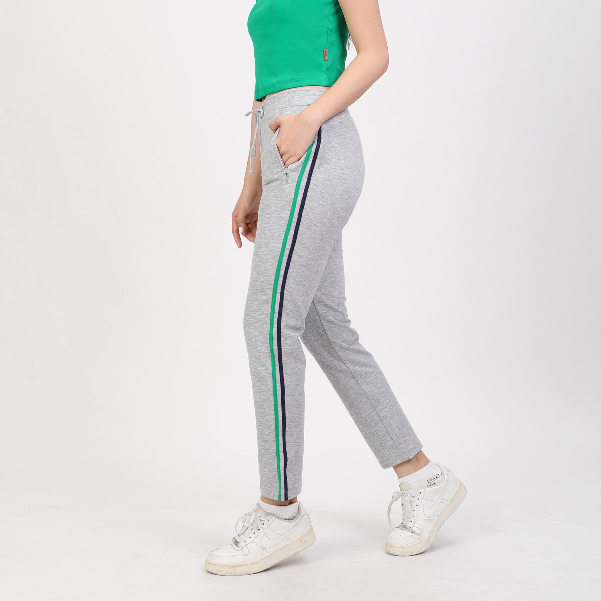 Quần thể thao nữ ống dài thun chất vảy cá cotton cvc mát 408p 8064