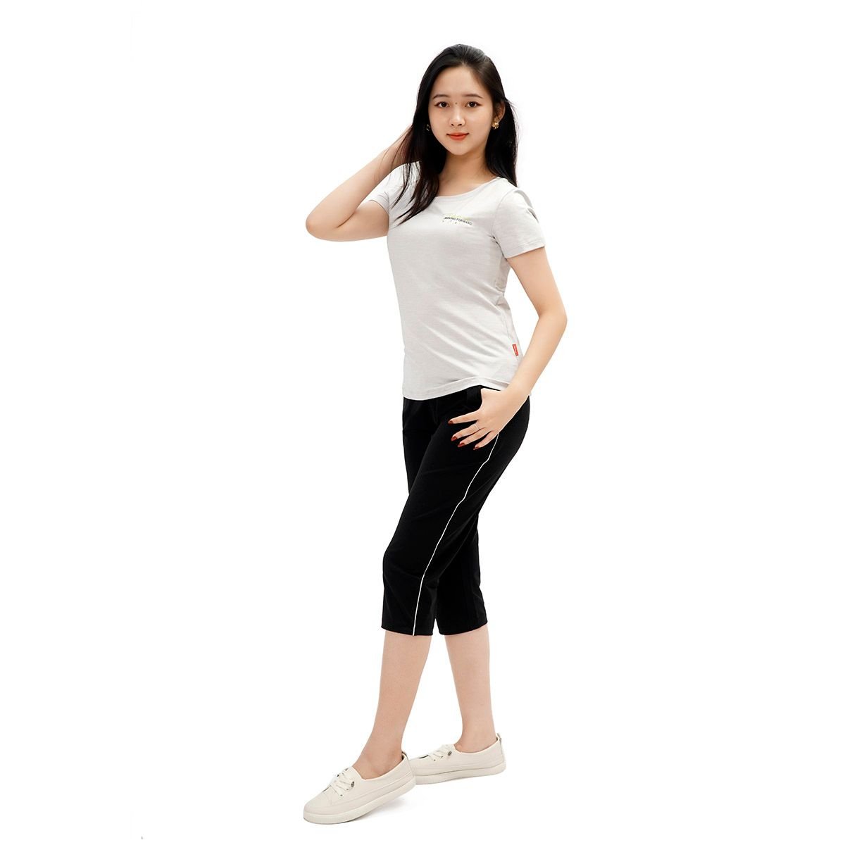 Set đồ bộ nữ kiểu quần lửng nữ thể thao kiểu quần lửng tay ngắn chất melan lưới 344p 4232