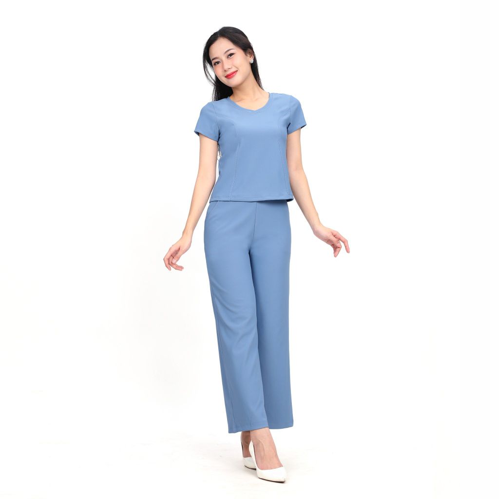 Đồ Bộ Nữ Kiểu Quần Dài Tay Ngắn Chất Rib Cotton 223p 3401