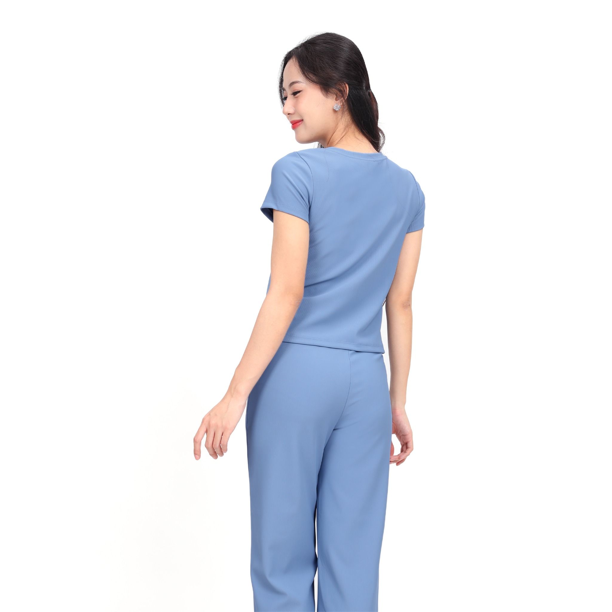 Set đồ bộ nữ kiểu quần dài tay ngắn chất rib chất cotton siêu mát 223p 3401