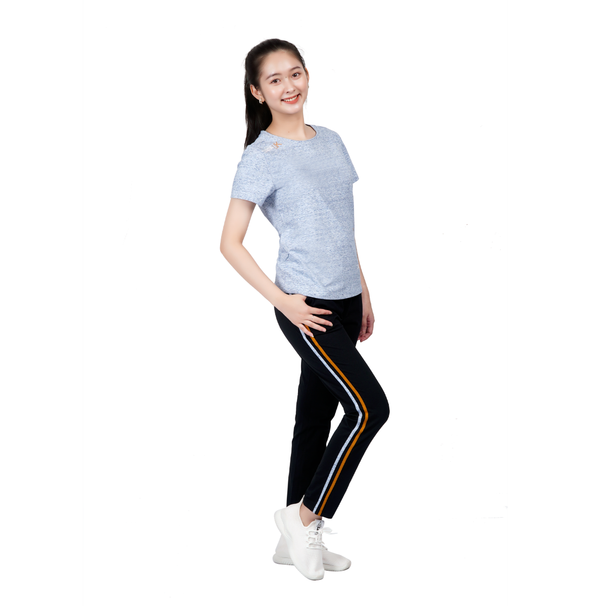 Set đồ bộ nữ kiểu quần dài tay ngắn chất cotton melan mát 053p 3308