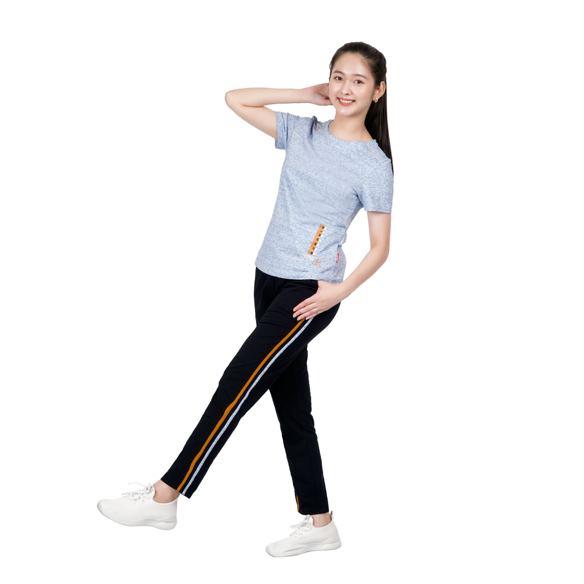 Set đồ bộ nữ kiểu quần dài tay ngắn chất cotton melan mát 053p 3308