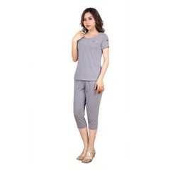 Set đồ bộ nữ kiểu quần lửng tay ngắn chất cotton melan mát 054p 4234