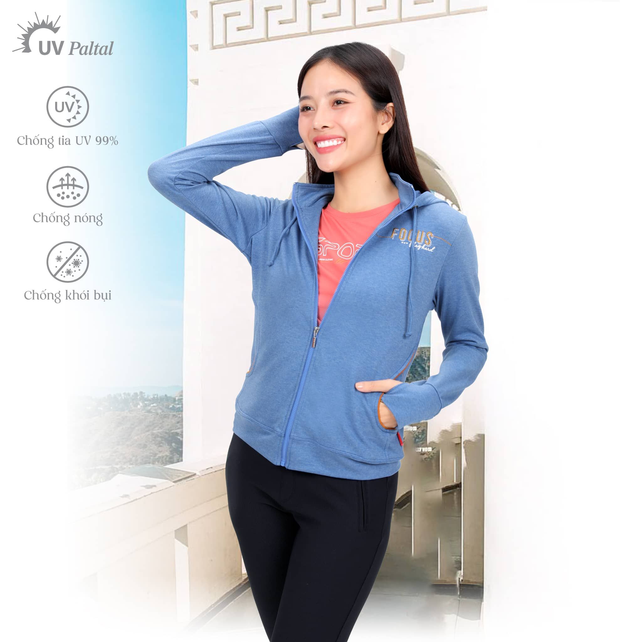 Áo khoác nữ chống nắng, chống UV chất vảy cá cotton siêu mát 431p 4003