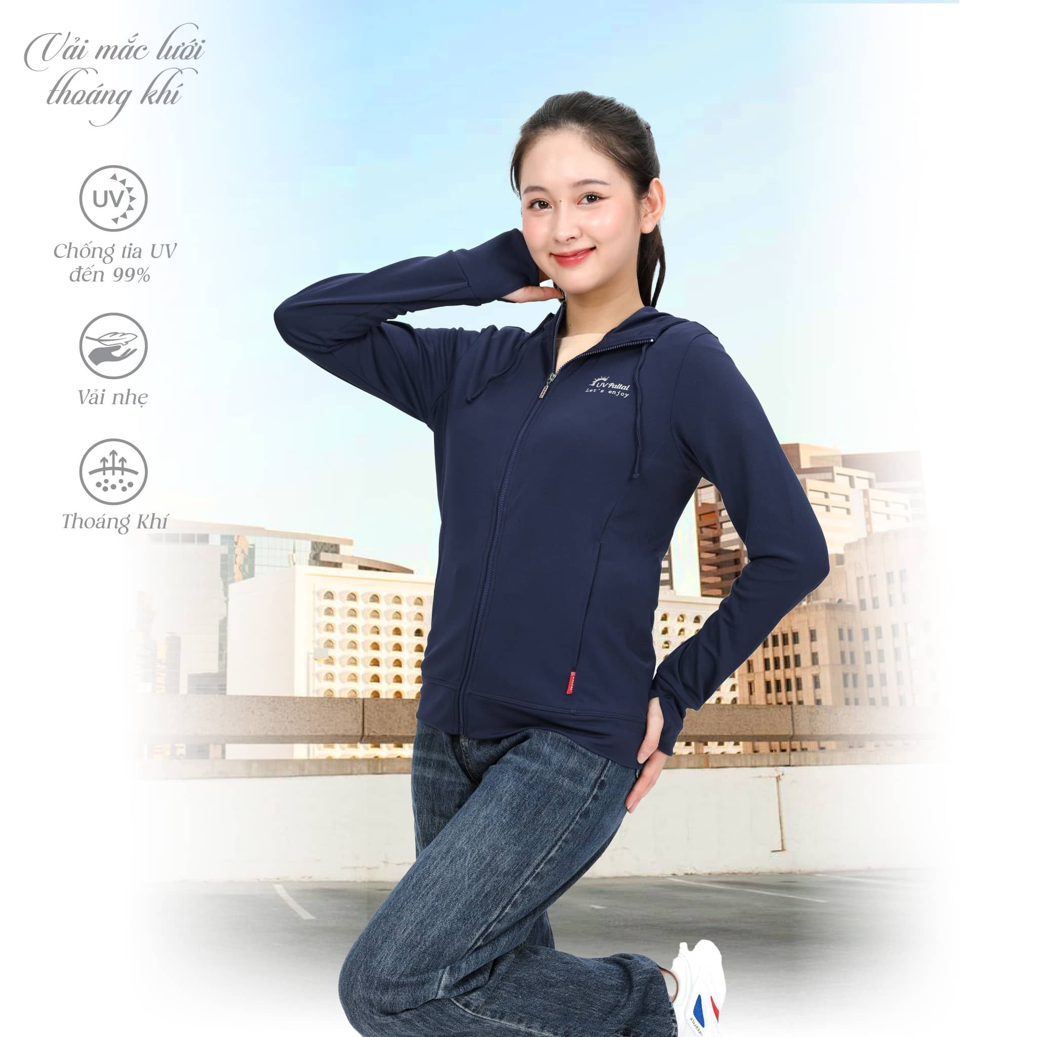Áo khoác nữ chống nắng, chống UV chất poly cát 311p 1242