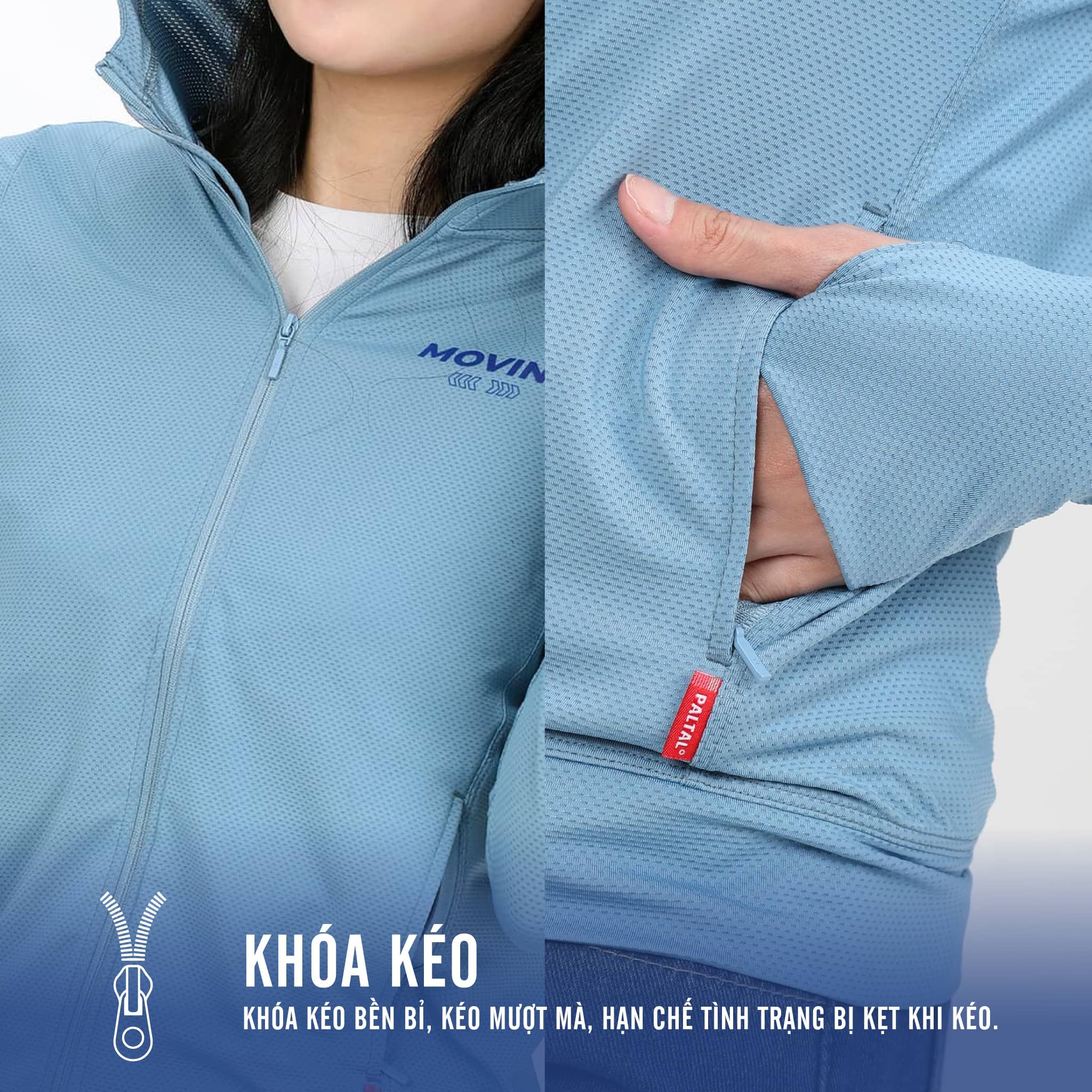 Áo khoác nữ chống nắng, chống UV có nón chất poly thái 311p 1266