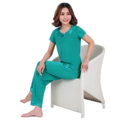 Đồ bộ nữ mặc nhà cao cấp kiểu quần dài tay ngắn thun lạnh 013p 0758