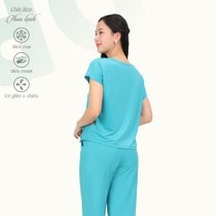 Set đồ bộ nữ kiểu quần dài tay ngắn chất thun lạnh siêu bền 013p 6100