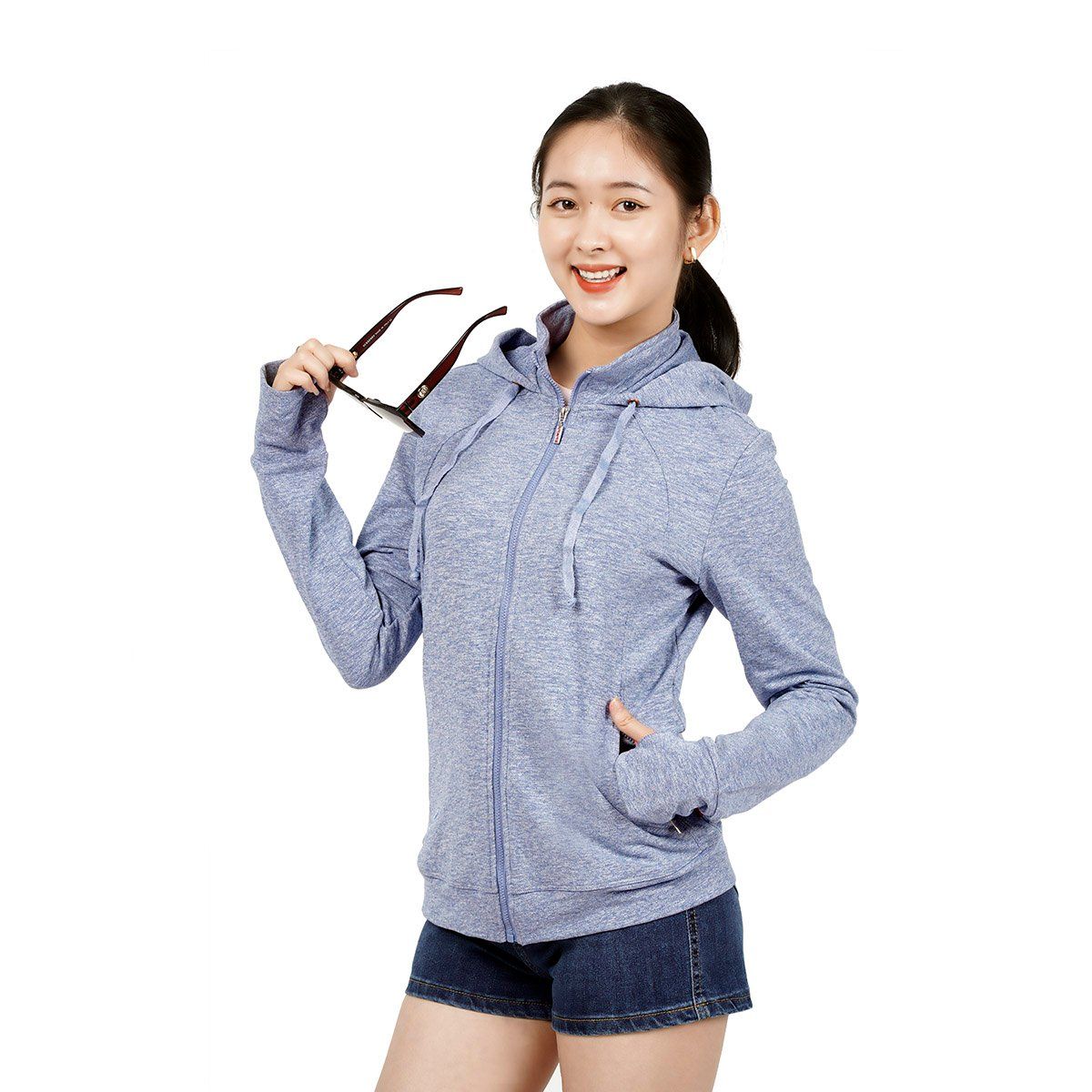 Áo khoác nữ chống nắng, chống UV chất vảy cá cotton melan mát 141p 1215