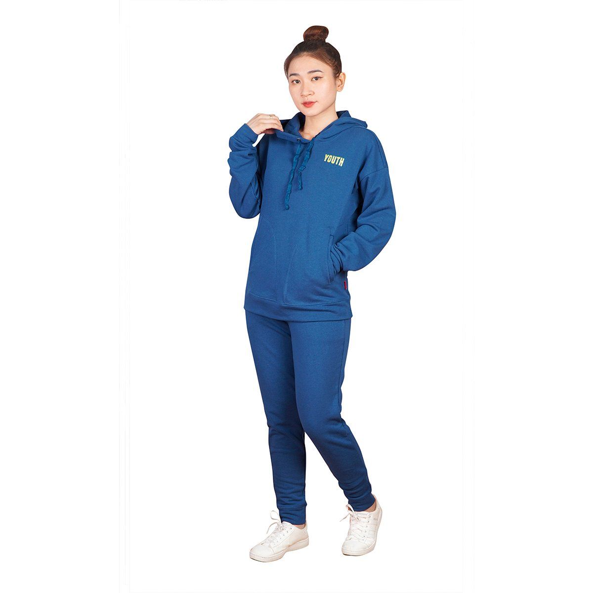 Bộ nữ thể thao kiểu quần dài tay dài chất vảy cá cotton cvc mát kiểu dệt chân cua 403p 3191