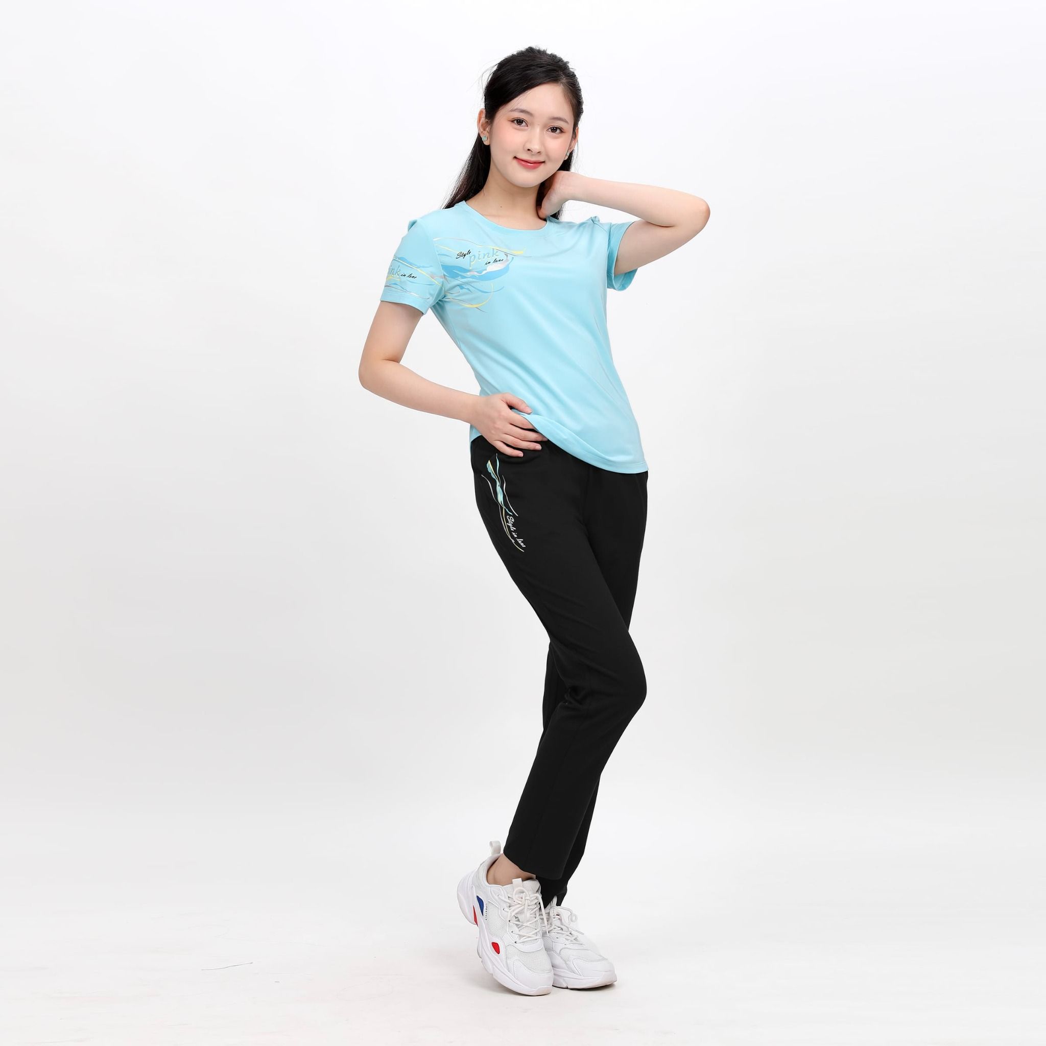 Set đồ bộ nữ kiểu quần dài tay ngắn chất nhung lạnh 153p 6003