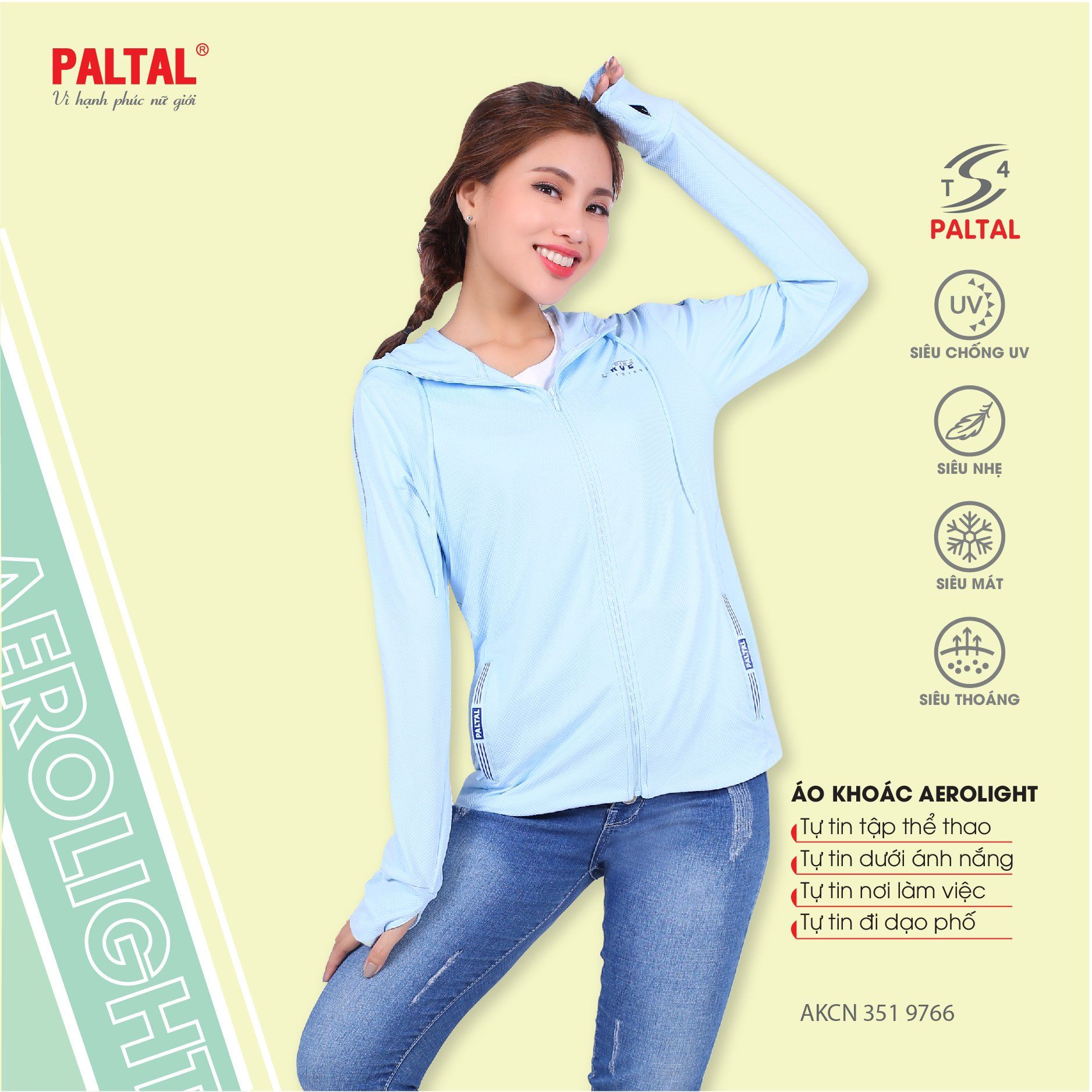 Áo khoác nữ chống nắng, chống UV T4 chất aerolight siêu nhẹ 351p 9766