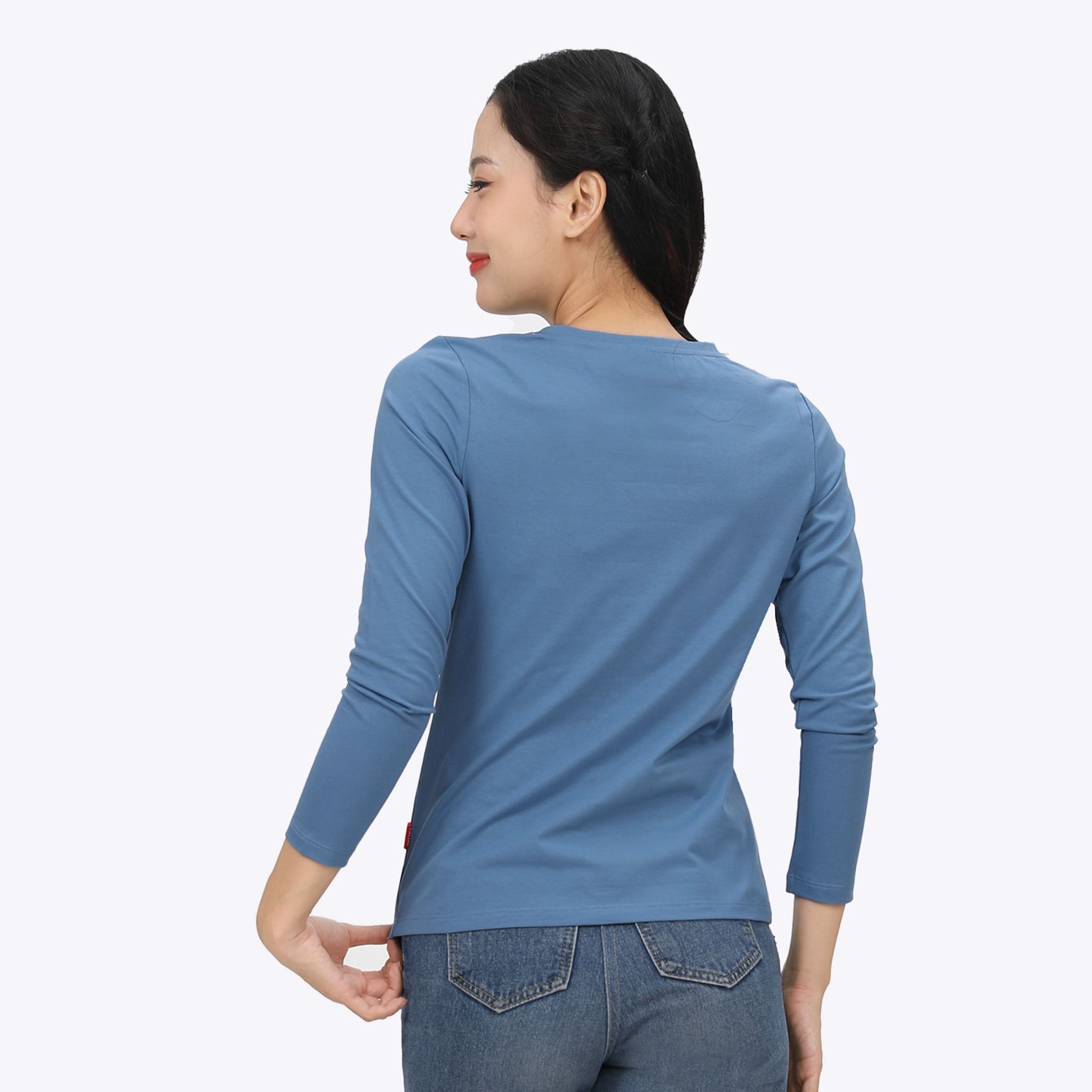 Áo thun nữ tay dài Cổ Tim chất cotton siêu mát 020p 0271