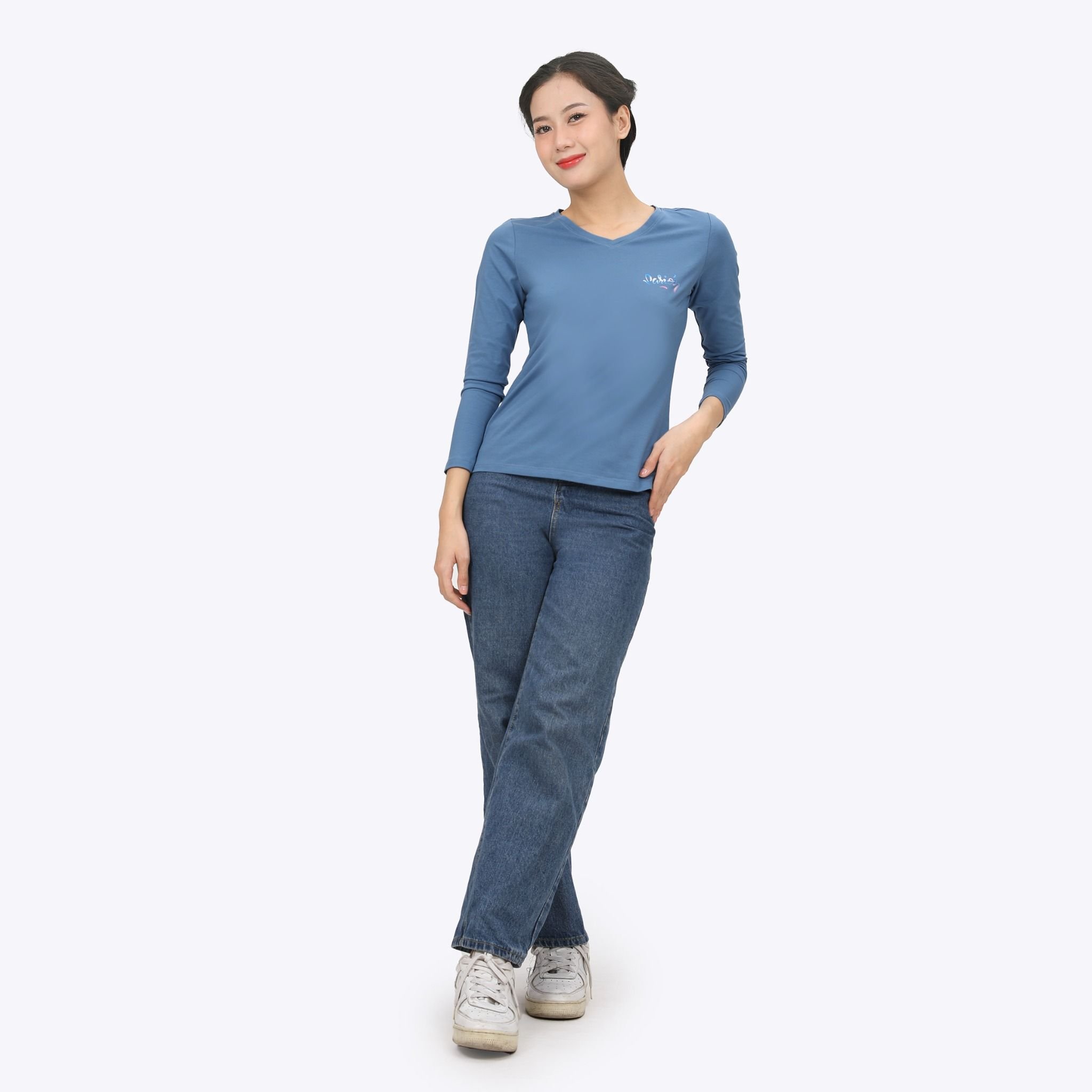 Áo thun nữ tay dài Cổ Tim chất cotton siêu mát 020p 0271
