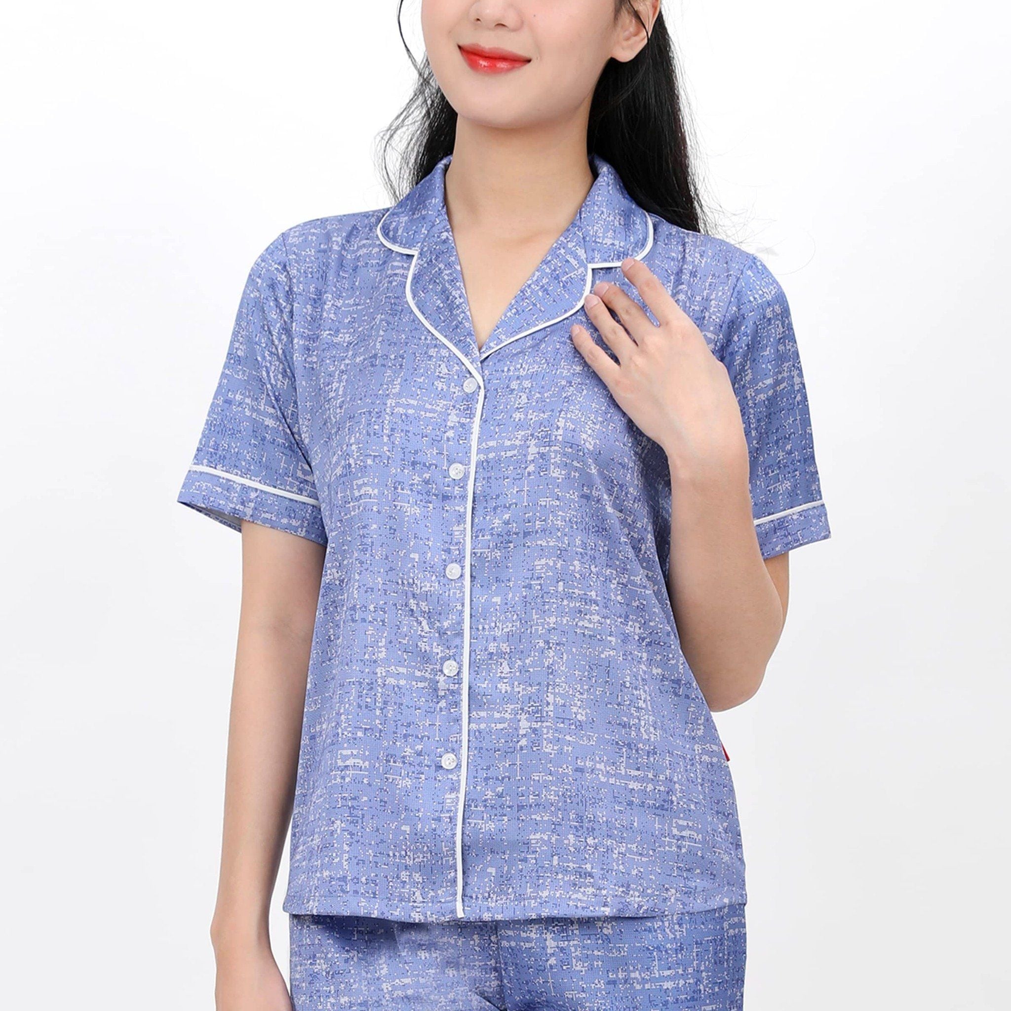 Set đồ bộ nữ kiểu quần dài tay ngắn pijama 263p 3383
