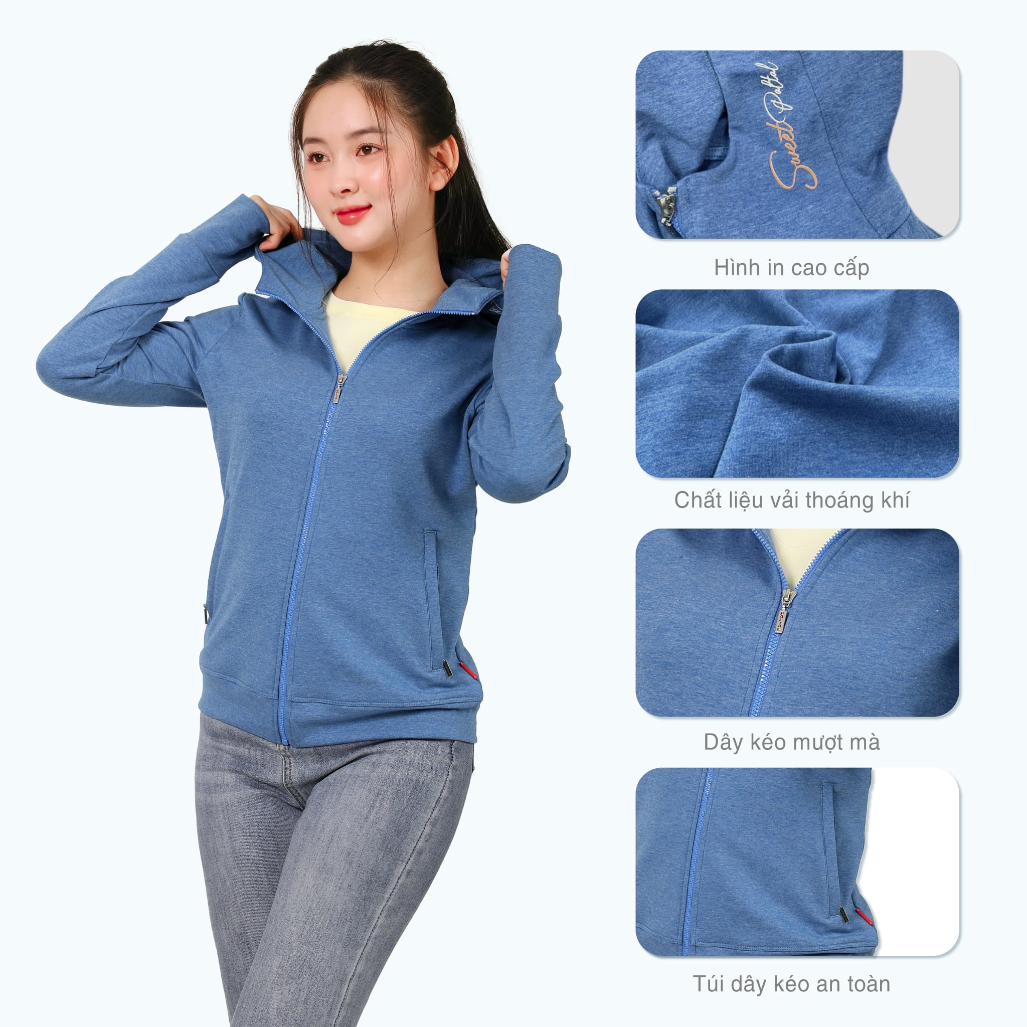 Áo khoác chống nắng, chống UV có nón chất liệu Vảy cá cao cấp 431p 1341