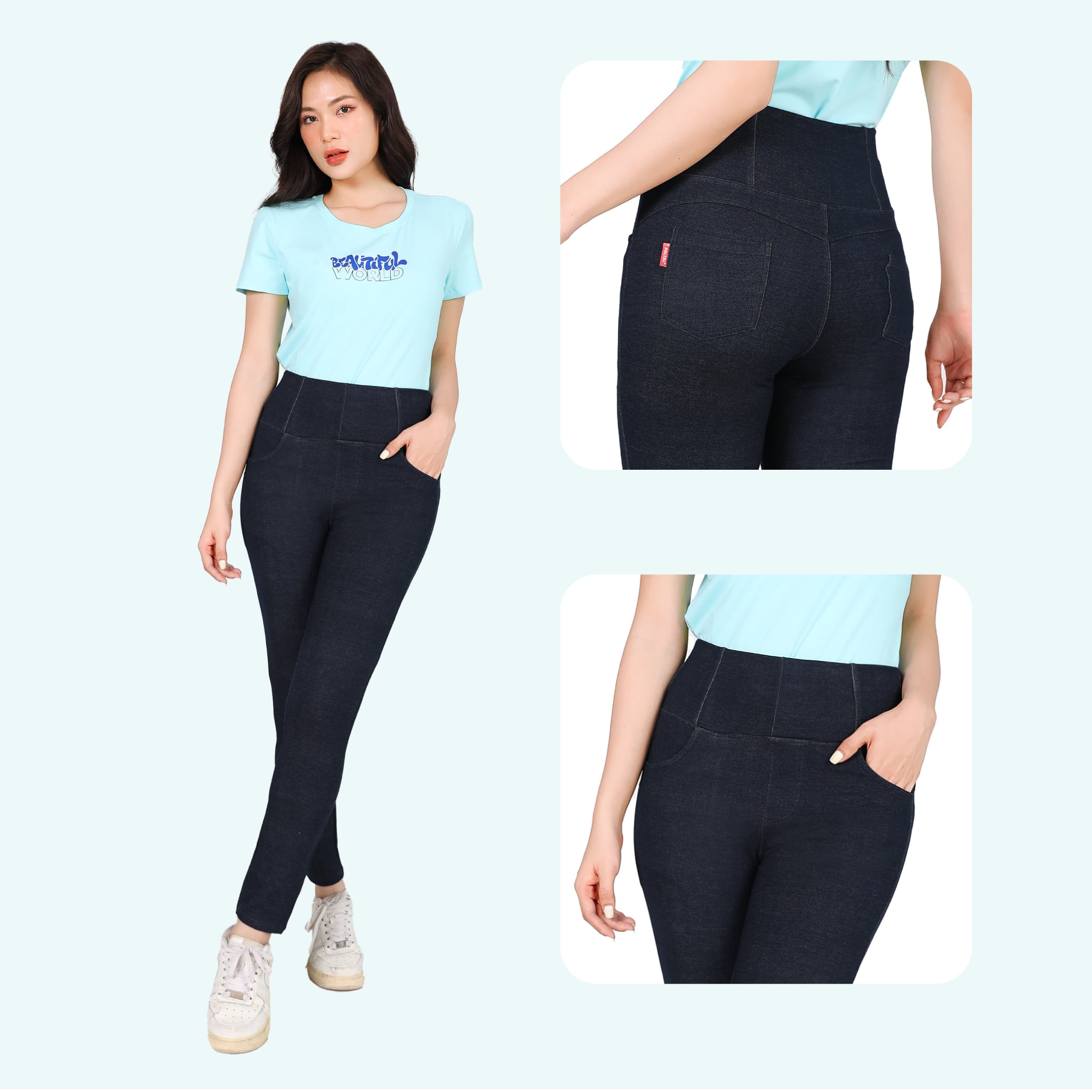 Quần dài chất liệu jean thun cao cấp QD 508p 8076