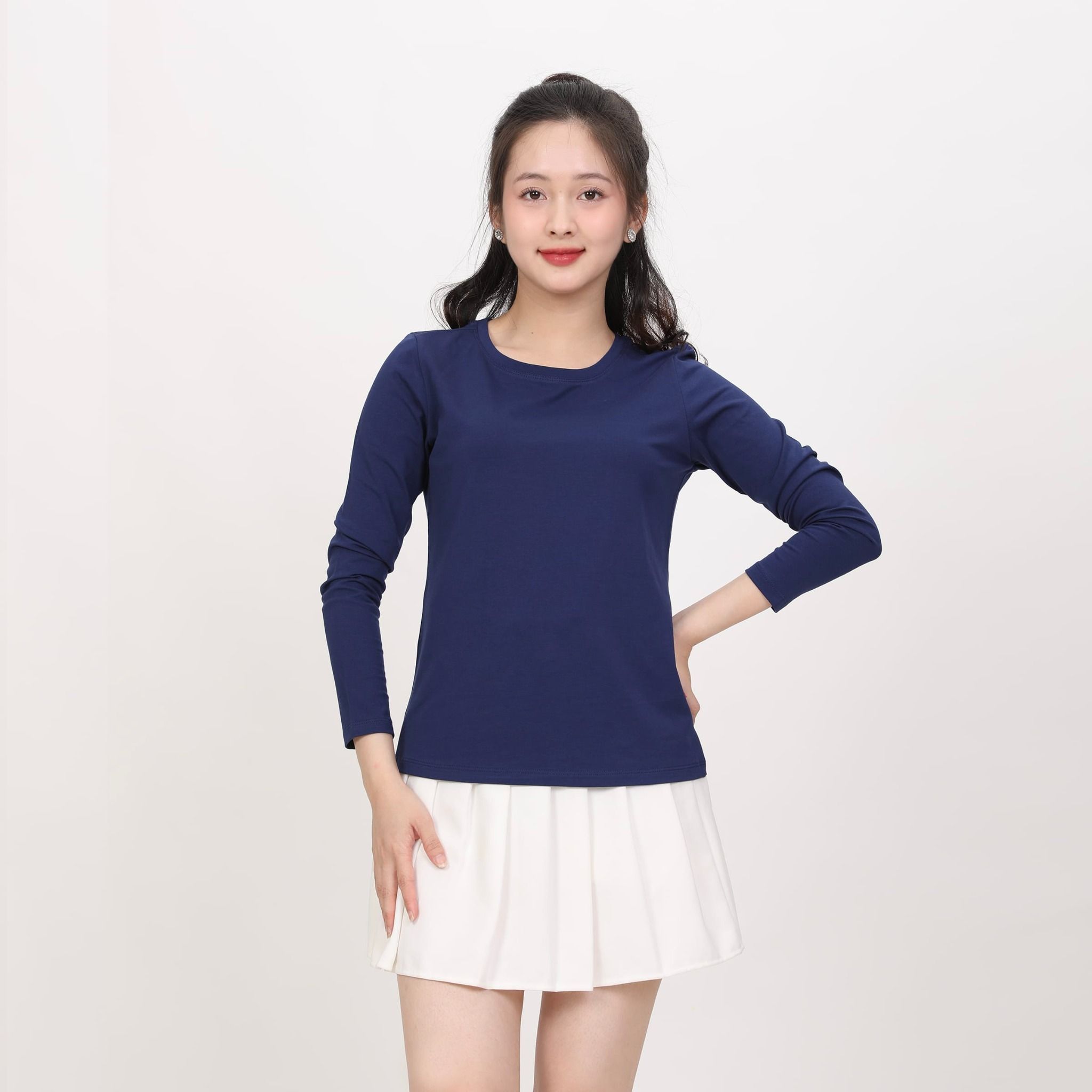 Áo thun nữ tay dài Cổ Tròn chất cotton siêu mát 020p 0263
