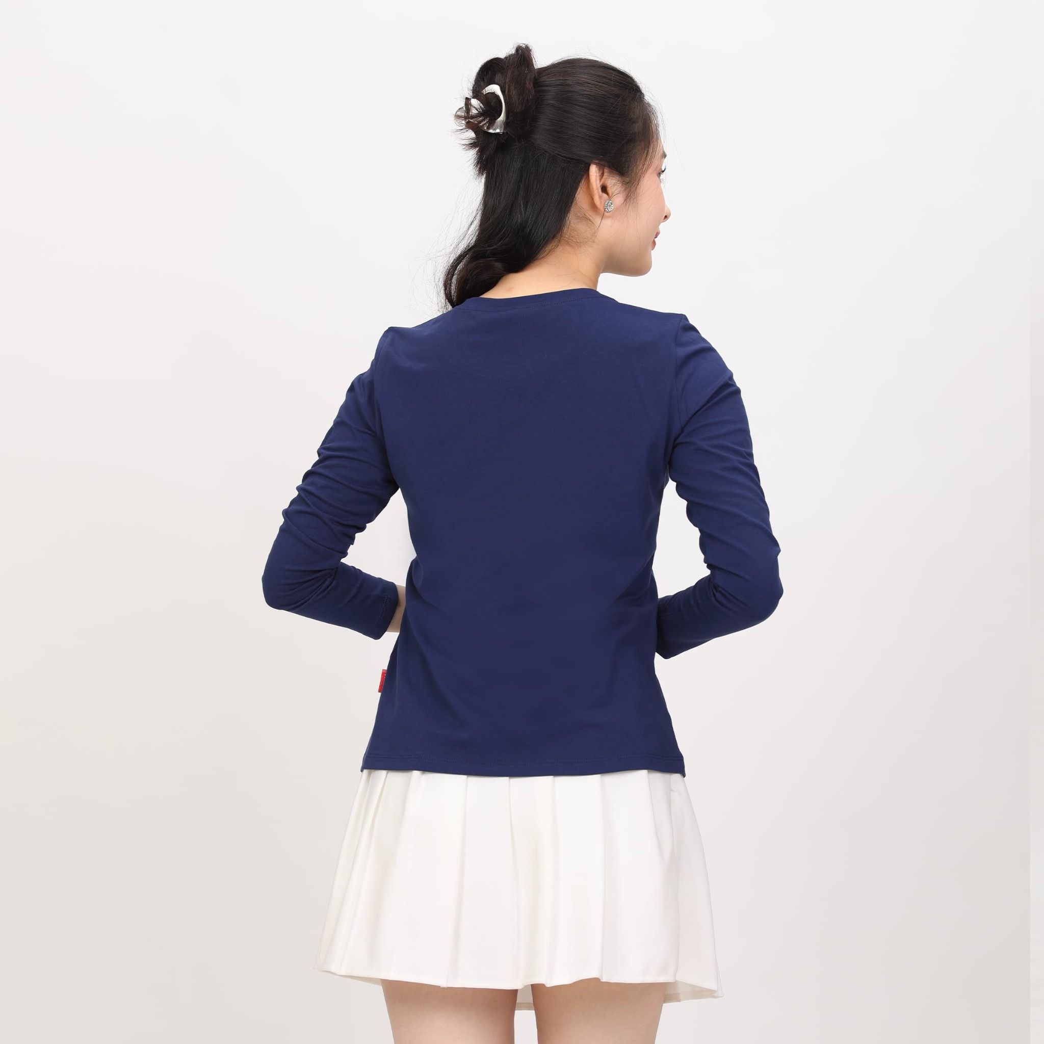 Áo thun nữ tay dài Cổ Tim chất cotton siêu mát 020p 0264