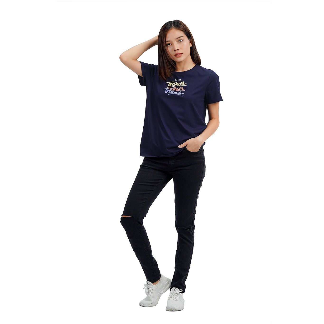 Áo thun nữ tay ngắn cotton cvc mát form rộng 190p 0204