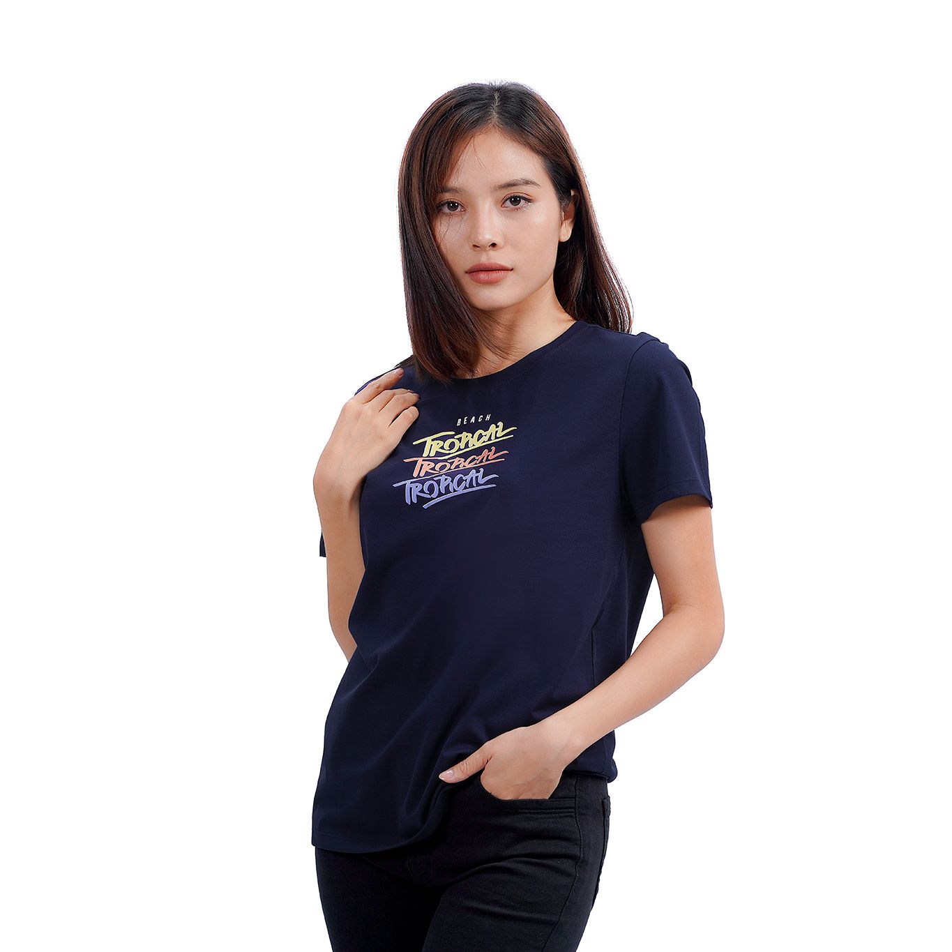 Áo thun nữ tay ngắn cotton cvc mát form rộng 190p 0204