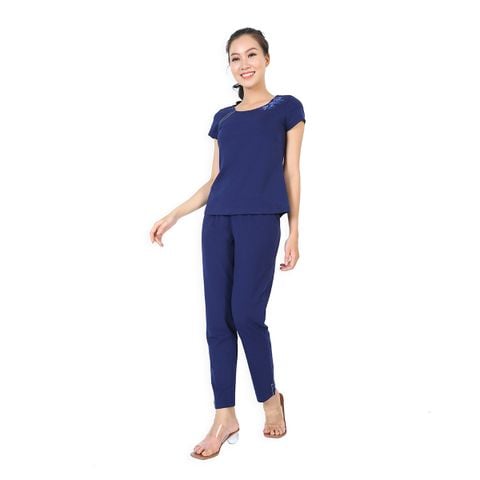 Đồ bộ mặc nhà nữ kiểu quần dài tay ngắn cotton 023p 3229