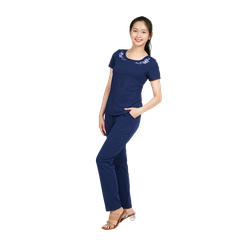 Set đồ bộ nữ kiểu quần dài tay ngắn cotton cvc mát 193p 3310